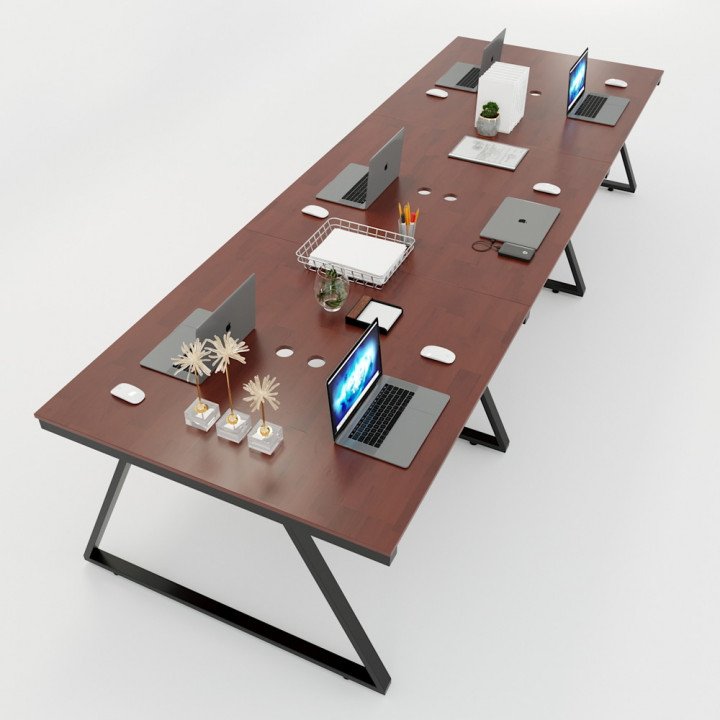 Chân bàn cụm 6 hệ Trapeze II Concept 360x120 lắp ráp