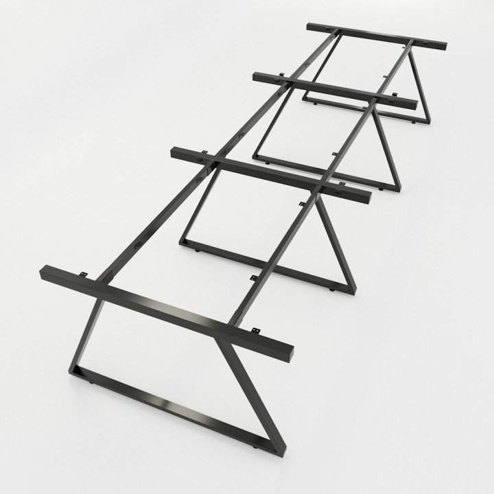 Chân bàn cụm 6 hệ Trapeze II Concept 360x120 lắp ráp