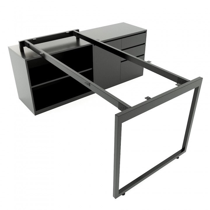 Chân sắt lắp ráp cho bàn gác tủ 160x80cm hệ Slean