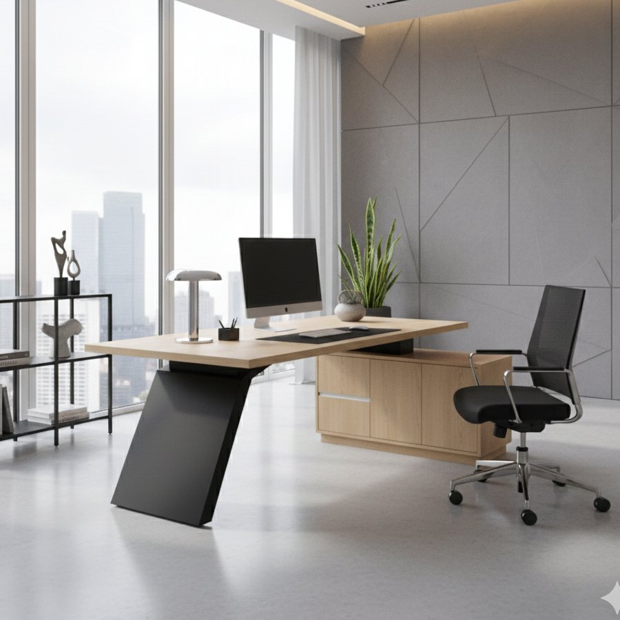 Chân sắt bàn giám đốc 09(1 Khung chạm đất 1 gác tủ)