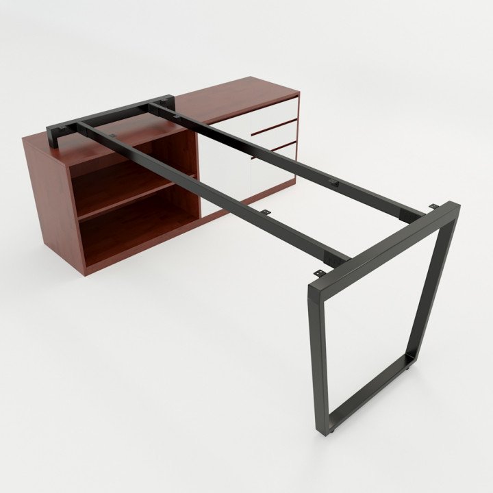Chân bàn gác tủ 180x160 hệ Trapez Concept lắp ráp