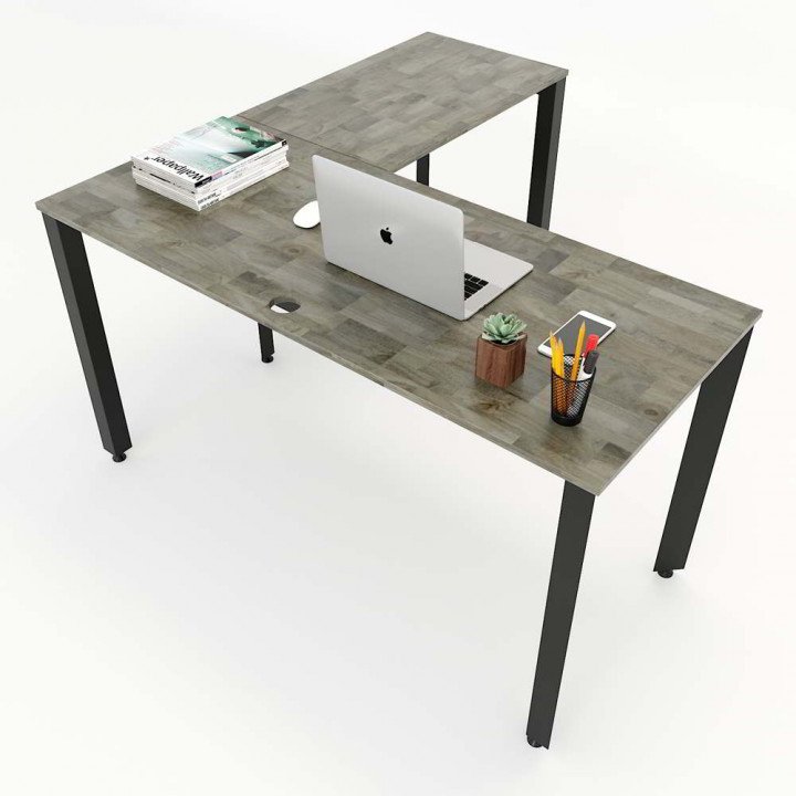 Chân bàn chữ L 140x140cm hệ Trian Concept lắp ráp