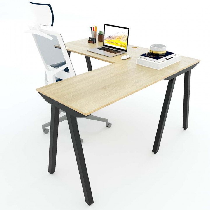Chân bàn sắt chữ L 140x140cm hệ PLY lắp ráp