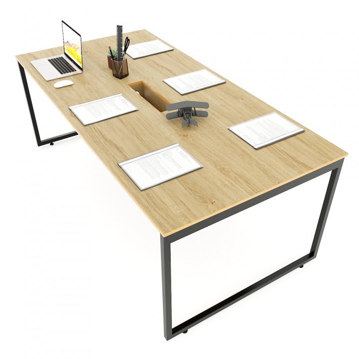 Chân sắt lắp ráp bàn 180x90cm hệ Slean HCSL022