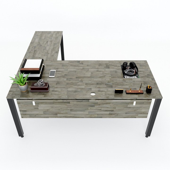 Chân bàn chữ L 180x160cm hệ Trian Concept lắp ráp