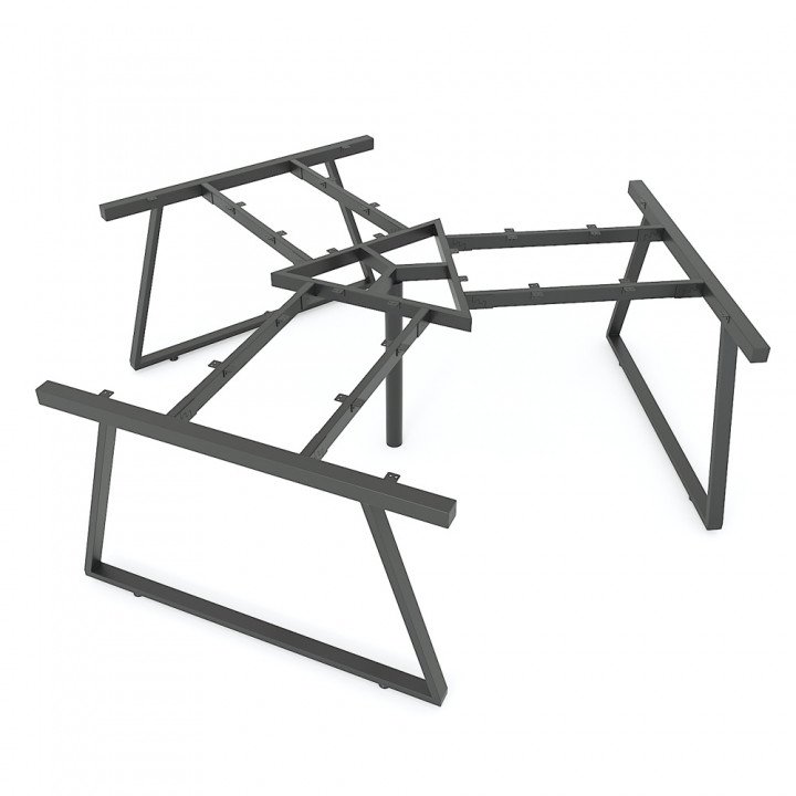 Chân bàn cụm 3 236x205cm hệ Trapeze II Concept lắp ráp
