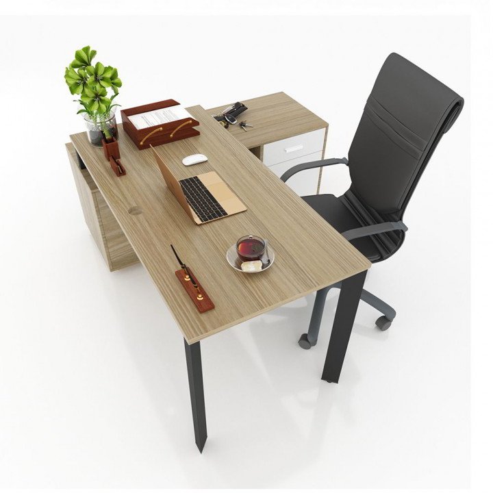 Chân bàn giám đốc gác tủ 1400x700mm sắt tam giác lắp ráp ngàm