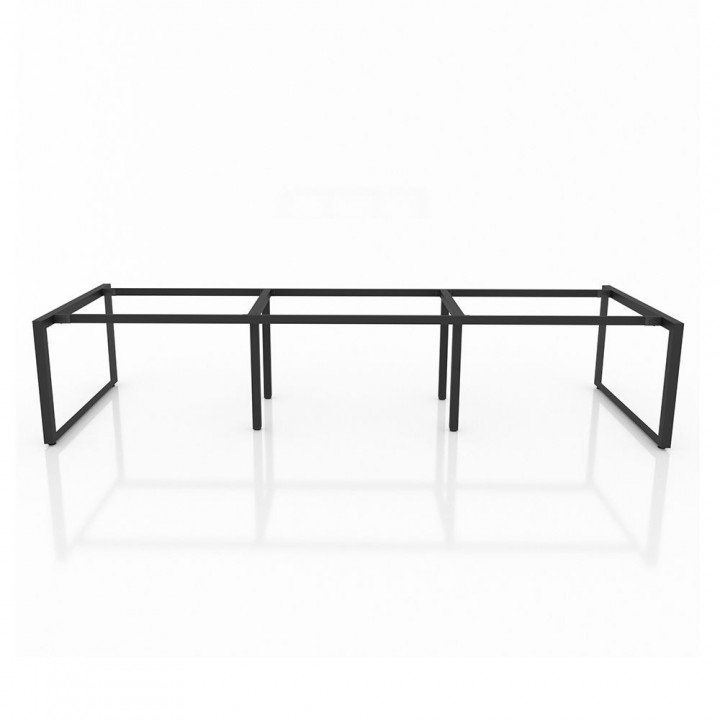Chân bàn nhân viên 3600x1200 sắt tam giác quỳ lắp ráp ngàm