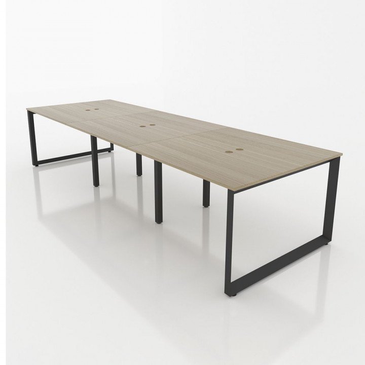 Chân bàn nhân viên 3600x1200 sắt tam giác quỳ lắp ráp ngàm