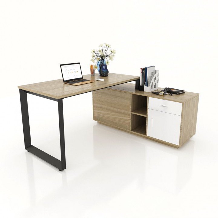Chân bàn giám đốc gác tủ 1600x800mm sắt tam giác lắp ráp ngàm