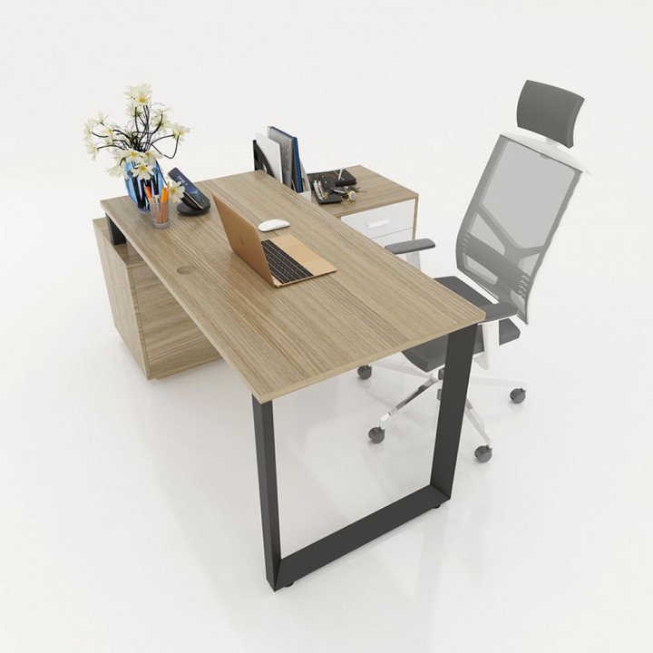 Chân bàn giám đốc gác tủ 1600x800mm sắt tam giác lắp ráp ngàm