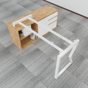 Chân bàn chữ L gác tủ 140x60 hệ MConcept lắp ráp