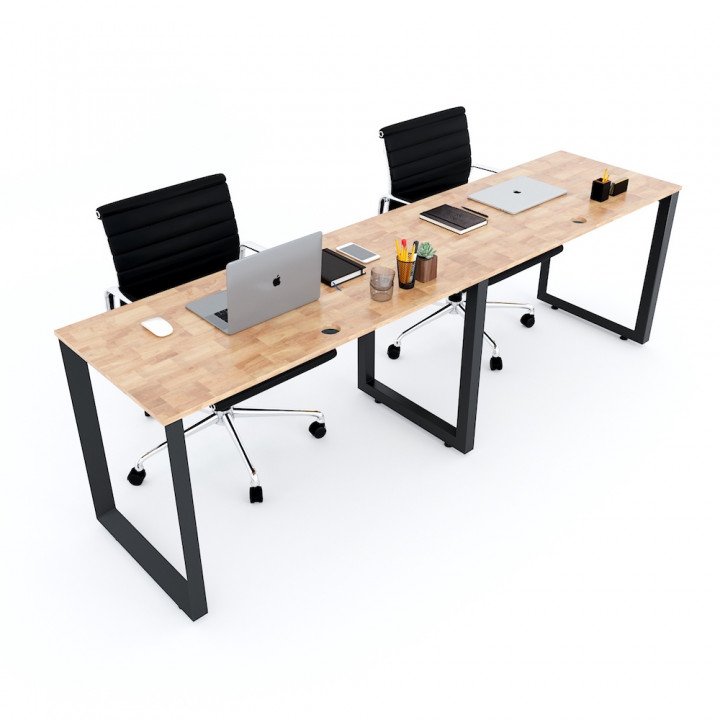 Chân sắt tam giác cho bàn 240x60cm hệ Trian II