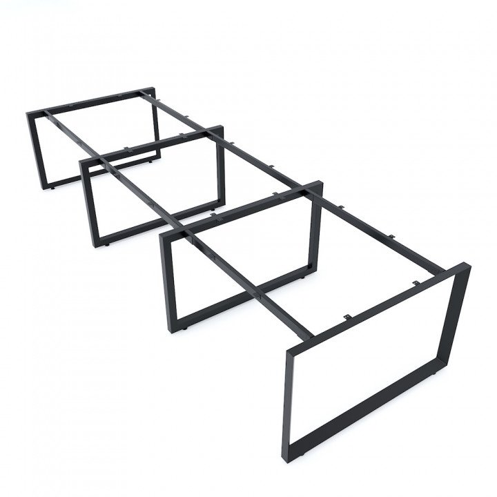 Chân bàn cụm 6 360x120cm chân sắt tam giác hệ Trian II