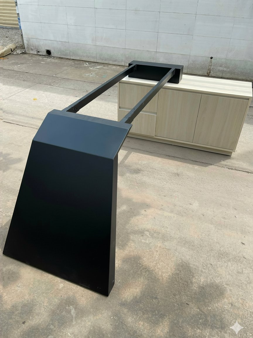 Chân sắt bàn giám đốc 09(1 Khung chạm đất 1 gác tủ)