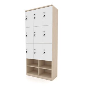 Tủ gỗ để đồ 9 cánh màu trắng