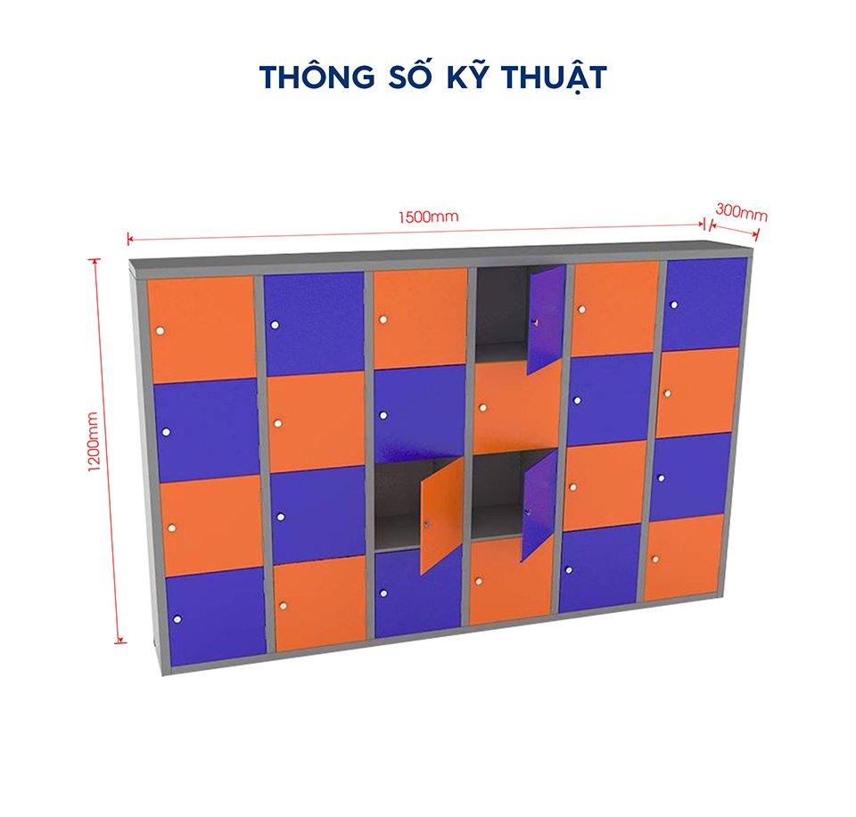 Tủ đựng đồ 24 ngăn màu sắc
