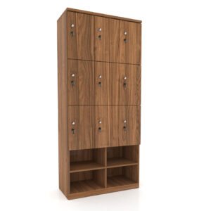 Tủ locker gỗ 9 cánh 3 khoang Kệ giày