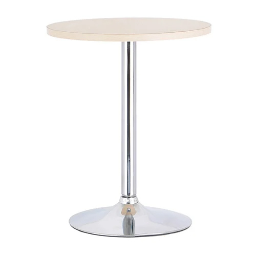 Bàn ăn, bàn cafe tròn mặt gỗ, chân trụ inox - Mã: 1114Y