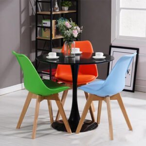 Bộ bàn tròn 3 ghế tiếp khách cá tính cho văn phòng- Mã: T117-3×205