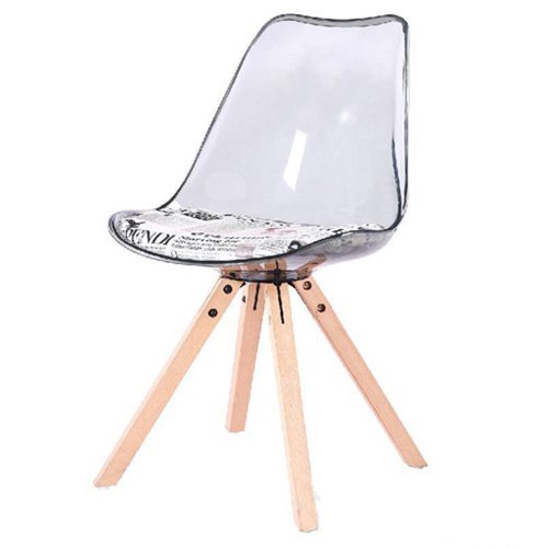 Ghế ăn lưng nhựa trong suốt chân gỗ- Mã: 287