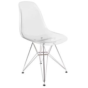 Ghế ăn nhựa trong suốt chân thép mạ – Mã: 206T