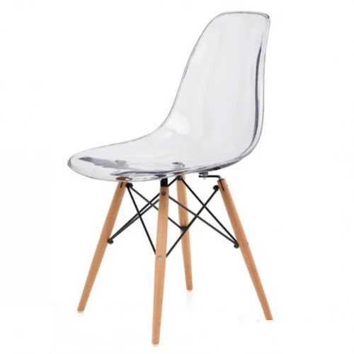 Bộ bàn ghế cafe tiếp khách hiện đại với ghế eames trong suốt