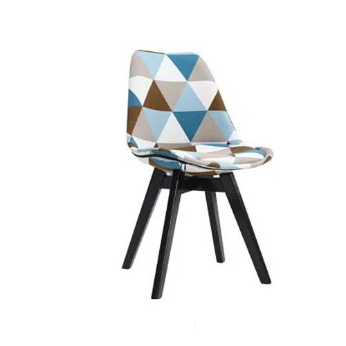 Ghế cafe chân gỗ lưng nhựa bọc vải họa tiết tam giác - Mã 205TC