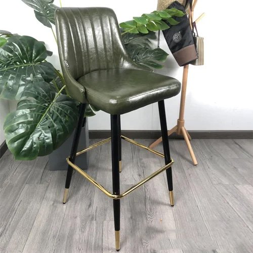 Ghế quầy bar có lưng tựa chân mạ vàng – Mã: 478